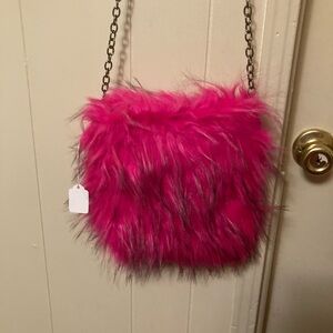 Fuzzy Pink Shoulder Bag
